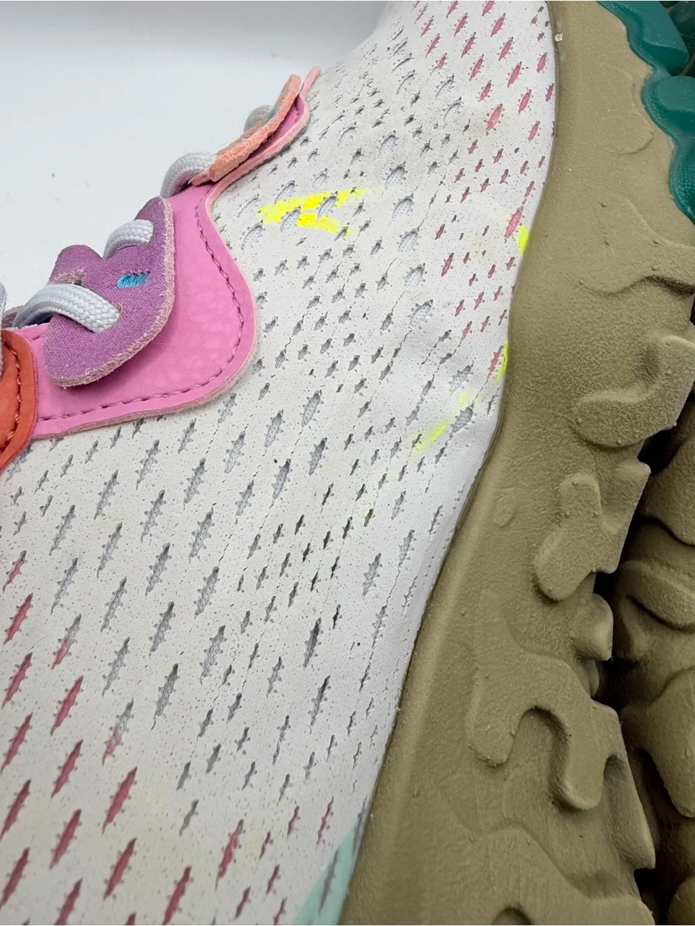 Nike Cream Sneakers with Pink, Purple, Blue and Tan Accents